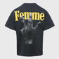 Homme + Femme "Twisted Fingers" Black Tee - Yellow/Yellow