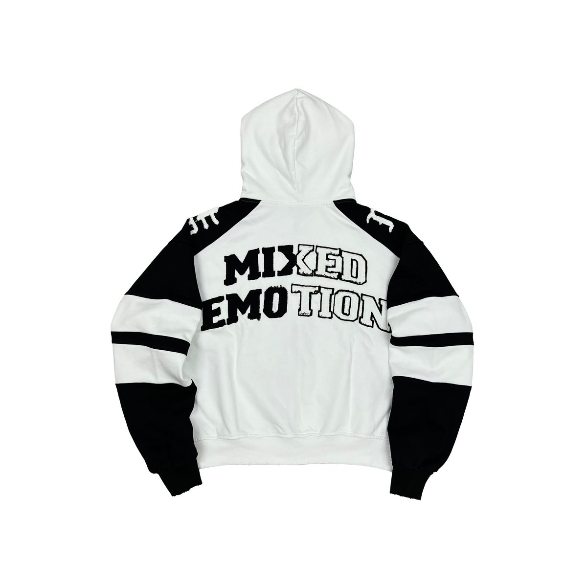 Mixed Emotion "Varsity" Black/White Zip Up Hoodie