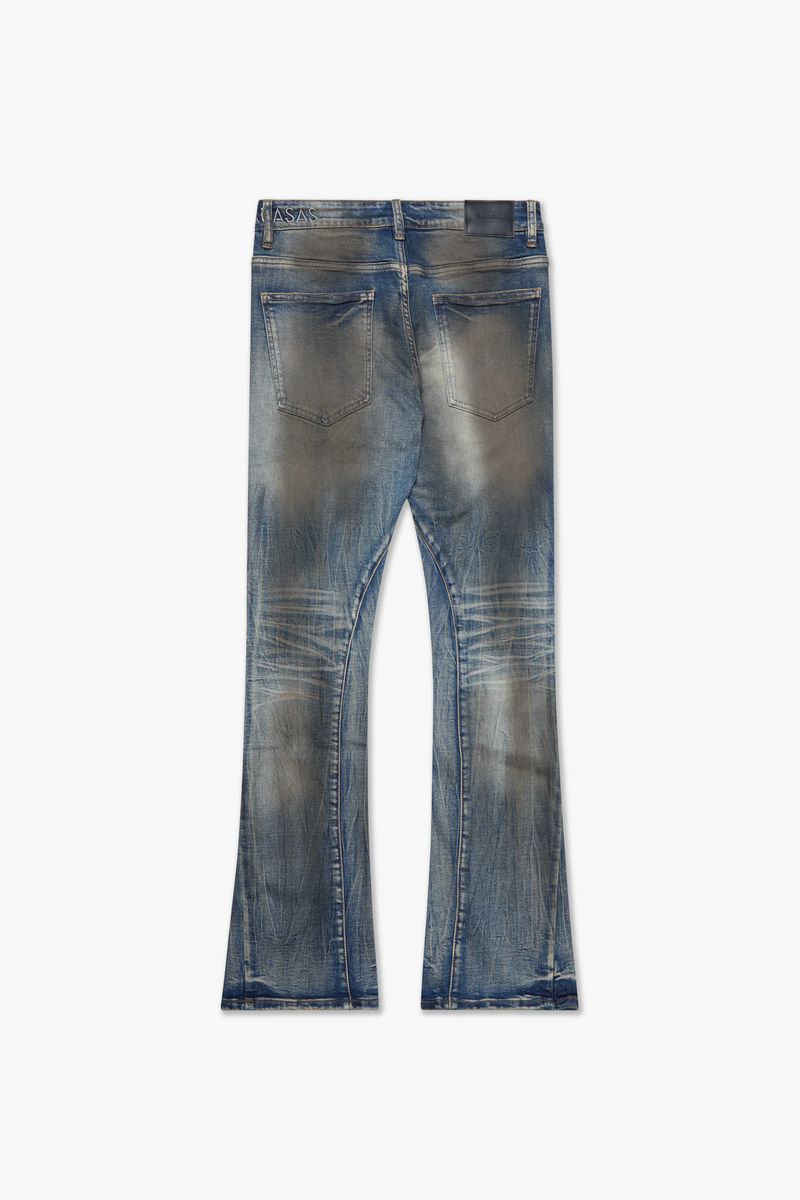 Valabasas "Fax" Dirty Blue Washed Stacked Denim Jeans