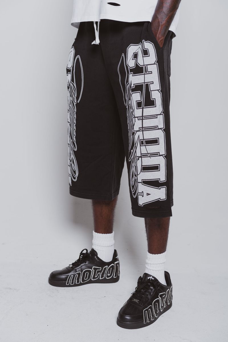 Addicts ATL "Varisty" Black & White 3/4 Shorts