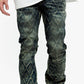 Valabasas Tire Blue Vintage Stacked Denim Jeans - Front View with Distressed Details and Classic Five-Pocket Styling