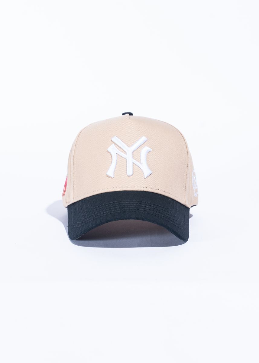 Reference "NY" Snapback Hat - Wheat/Black (REF810)