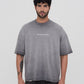 Washed grey oversized T-shirt made from 100% cotton with a fabric weight of 350 grams