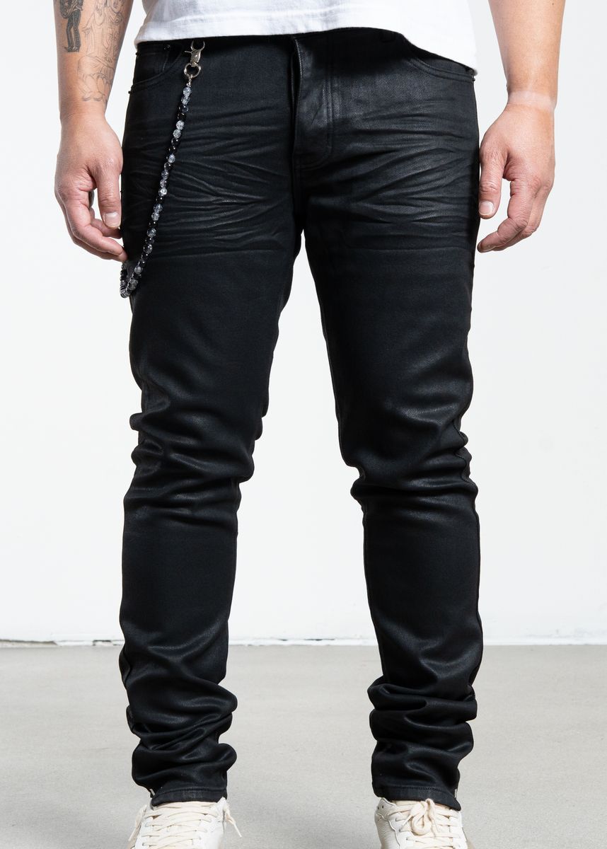 Midnight Black Wax Skinny Jeans (MB-005)