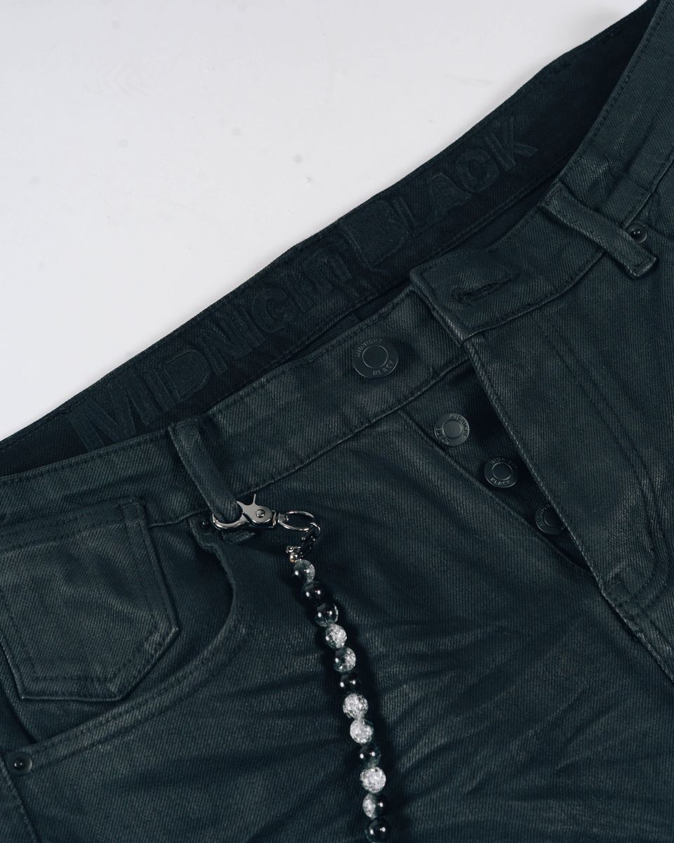 Midnight Black Distressed Skinny Denim Jeans (MB-004)
