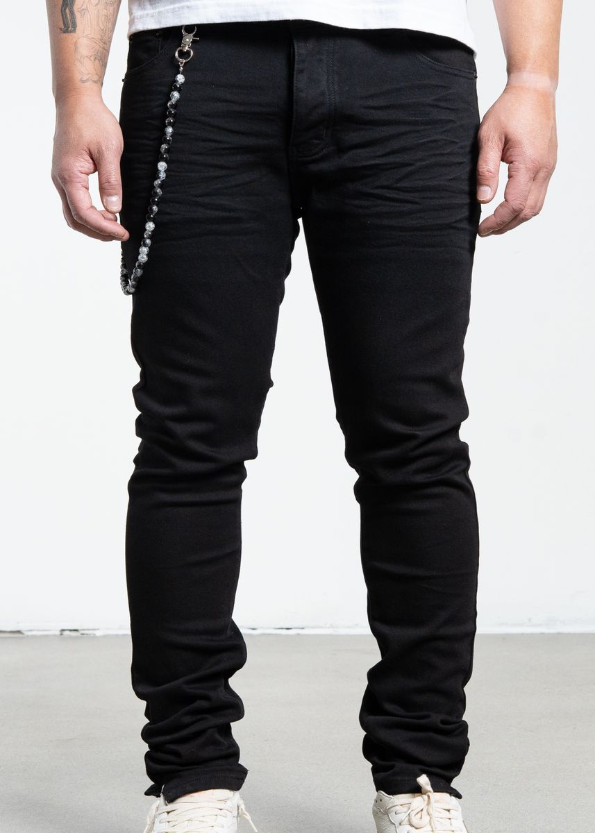 Midnight Black Non-Distressed Skinny Denim Jeans (MB-001)