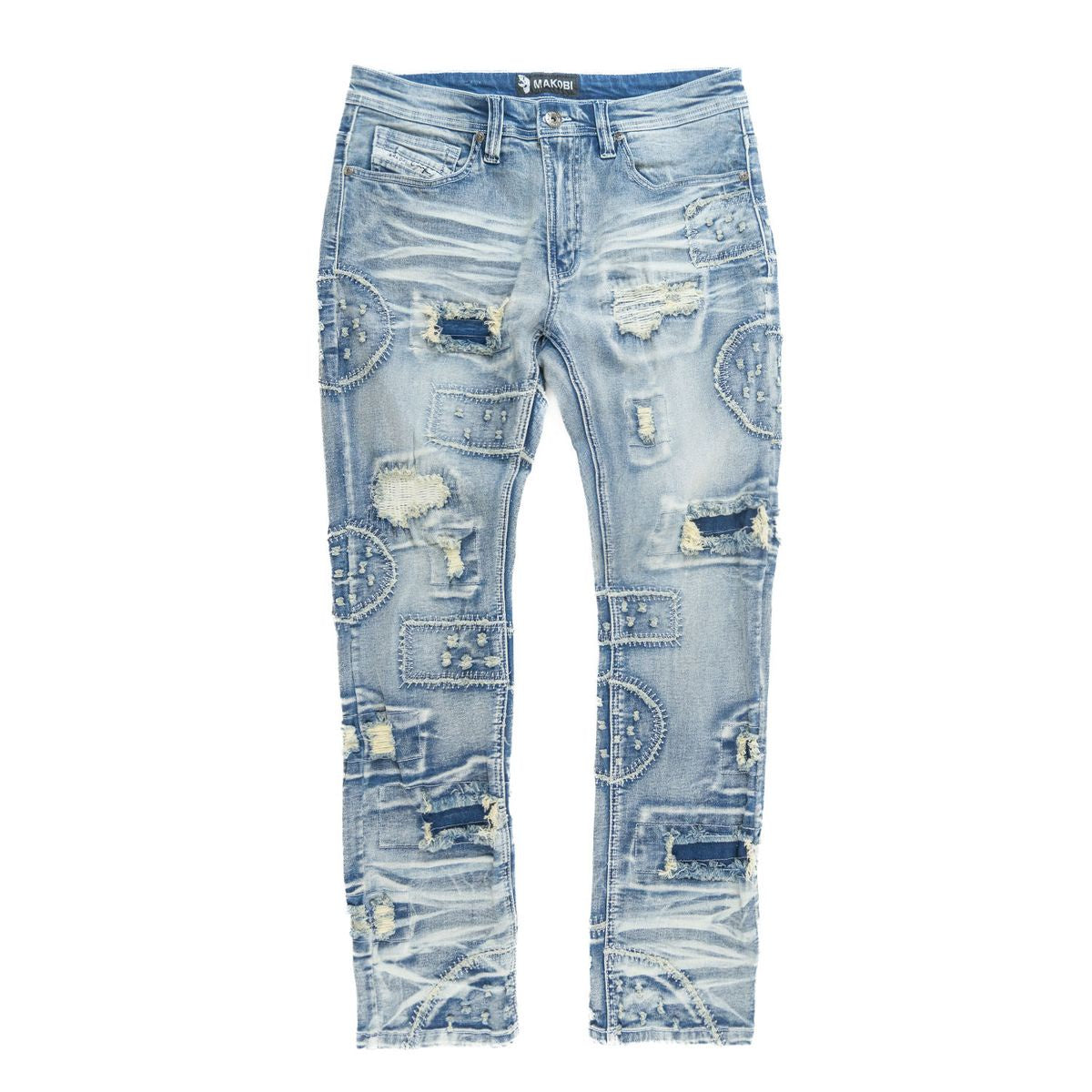 Makobi Mancini Light Wash Jeans in Style M1945