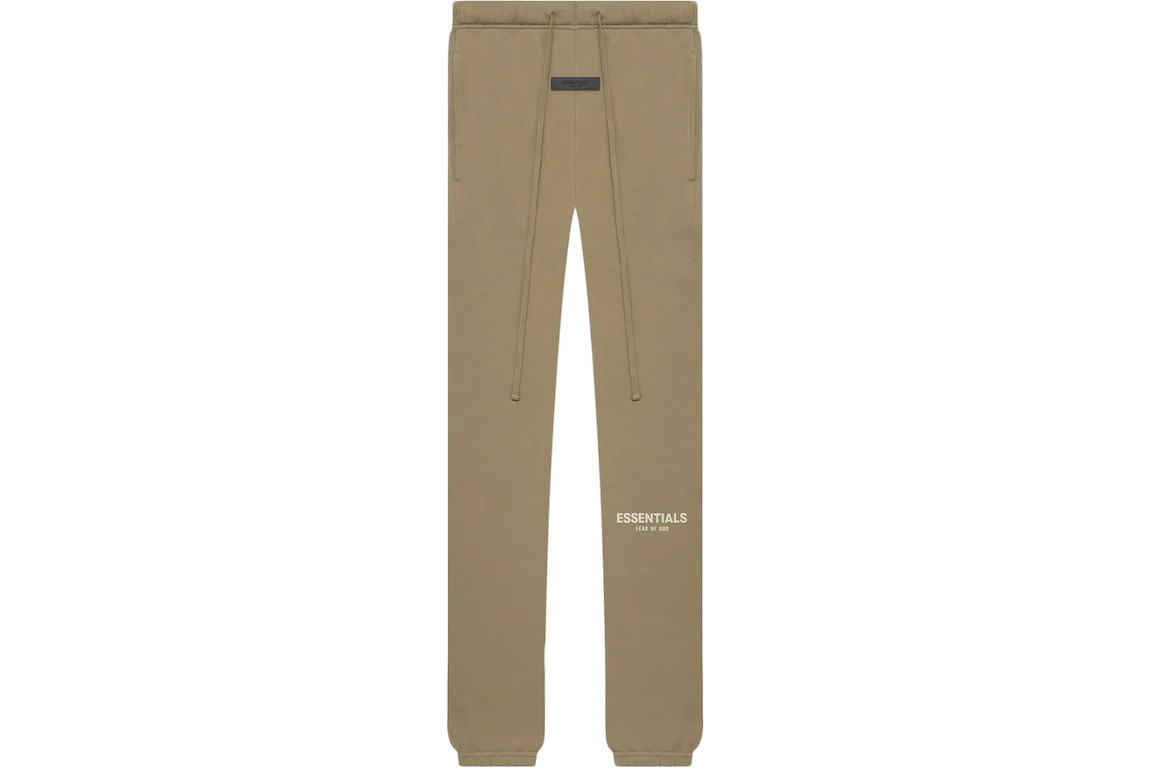 Black Fear of God Essentials Oak Sweatpants with drawstring waist and logo