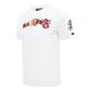 Close-up of the San Francisco 49ers logo and design on the white City Ransom Tee by Pro Standard