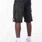 Guapi All Black Cross Buckle Shorts