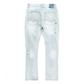 Side profile of Makobi Moreli Grey Denim Jeans M1979 emphasizing tailored fit and sleek silhouette