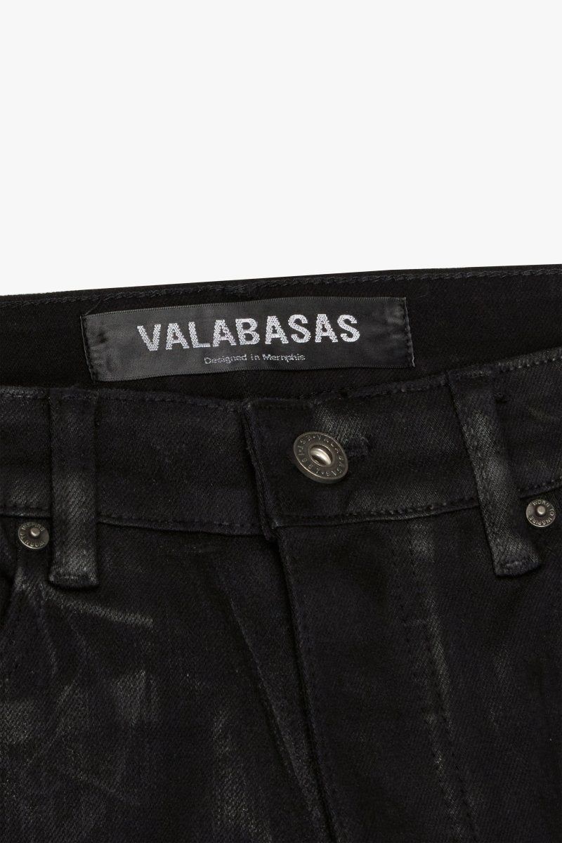 Valabasas "Mr.Flex" Black Waxed Skinny Jeans
