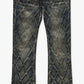 Valabasas Tire Blue Vintage Stacked Denim Jeans - Stylish and comfortable retro-inspired jeans