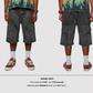 Homme + Femme "Atelier" Quilted Denim Shorts - Black