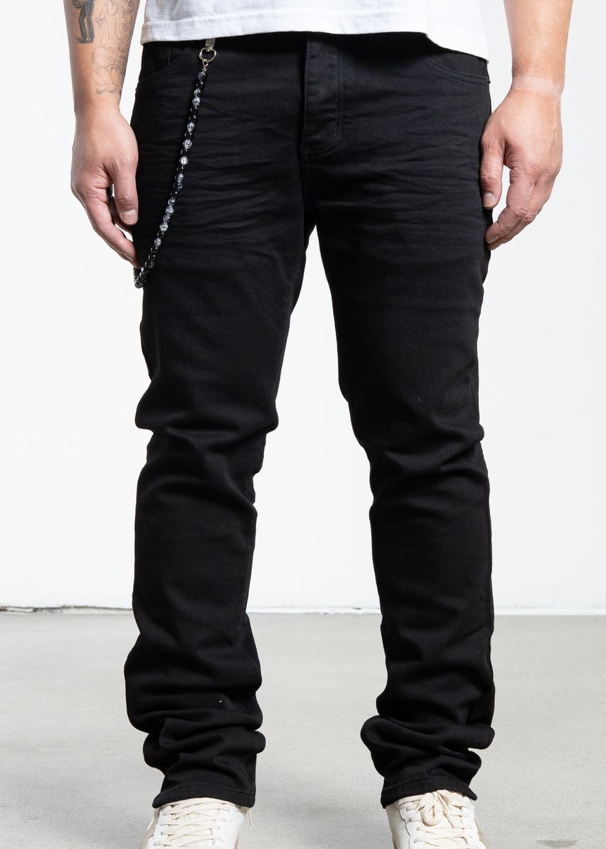 Midnight Black Slim Non Distress Denim Jeans (MB-002)