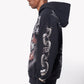 Guapi Chained Zip Black Hoodie with edgy chain details and comfy zip closure
