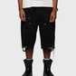 Homme + Femme "Arsenal" Studded Denim Shorts - Black