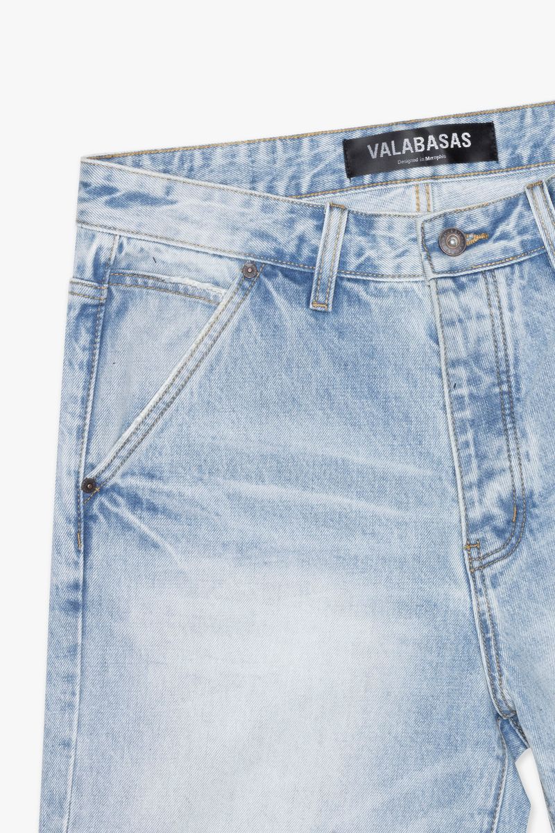 Light blue wash denim shorts from Valabasas called Mr Shorts featuring a classic fit and casual style