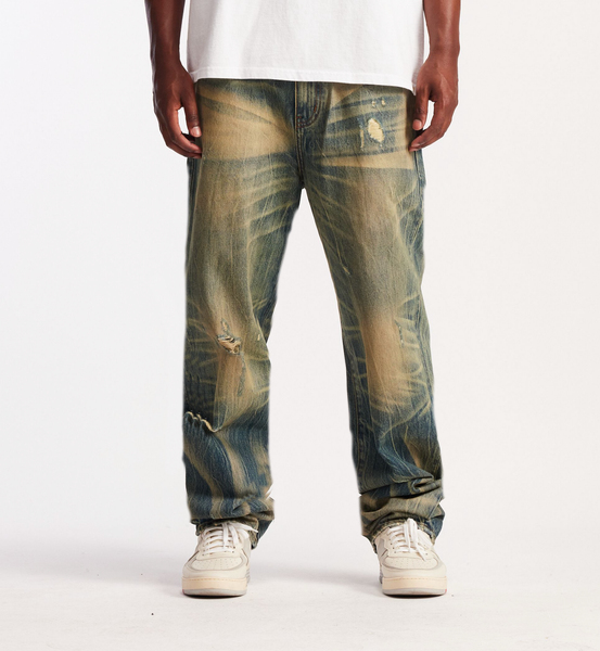 Embellish Spencer Acid Vintage Denim Jeans with distressed detailing and acid wash