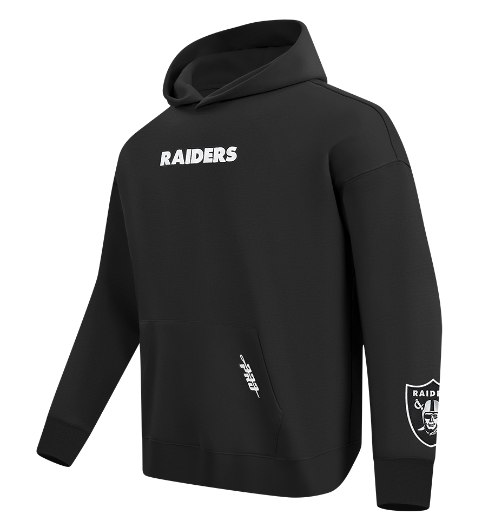 Black Las Vegas Raiders Wingspan Hoodie with Pro Standard logo