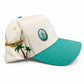 Reference "Paradise LA Gem Print" Snapback Hat - Cream/Teal (REF878)
