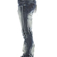 Chic Stylo LS Blue Washed Stacked Flare Jeans with a modern flare design