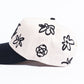 Reference "Paradise LA Drawn Flowers" Snapback Hat - Cream/Black (REF881)