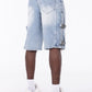 Guapi Aqua Blue Cross Buckle Shorts
