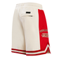 Vintage-inspired Pro Standard 49ers shorts in eggshell and red with team details