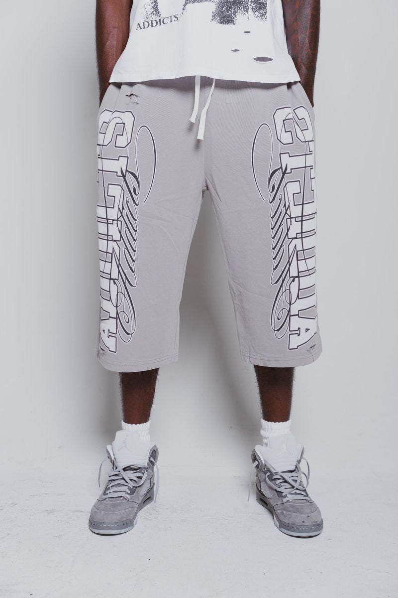 Addicts ATL "Varisty" Grey 3/4 Shorts