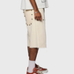 Homme + Femme "Arsenal" Studded Denim Shorts - Cream