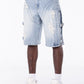 Guapi Aqua Blue Cross Buckle Shorts