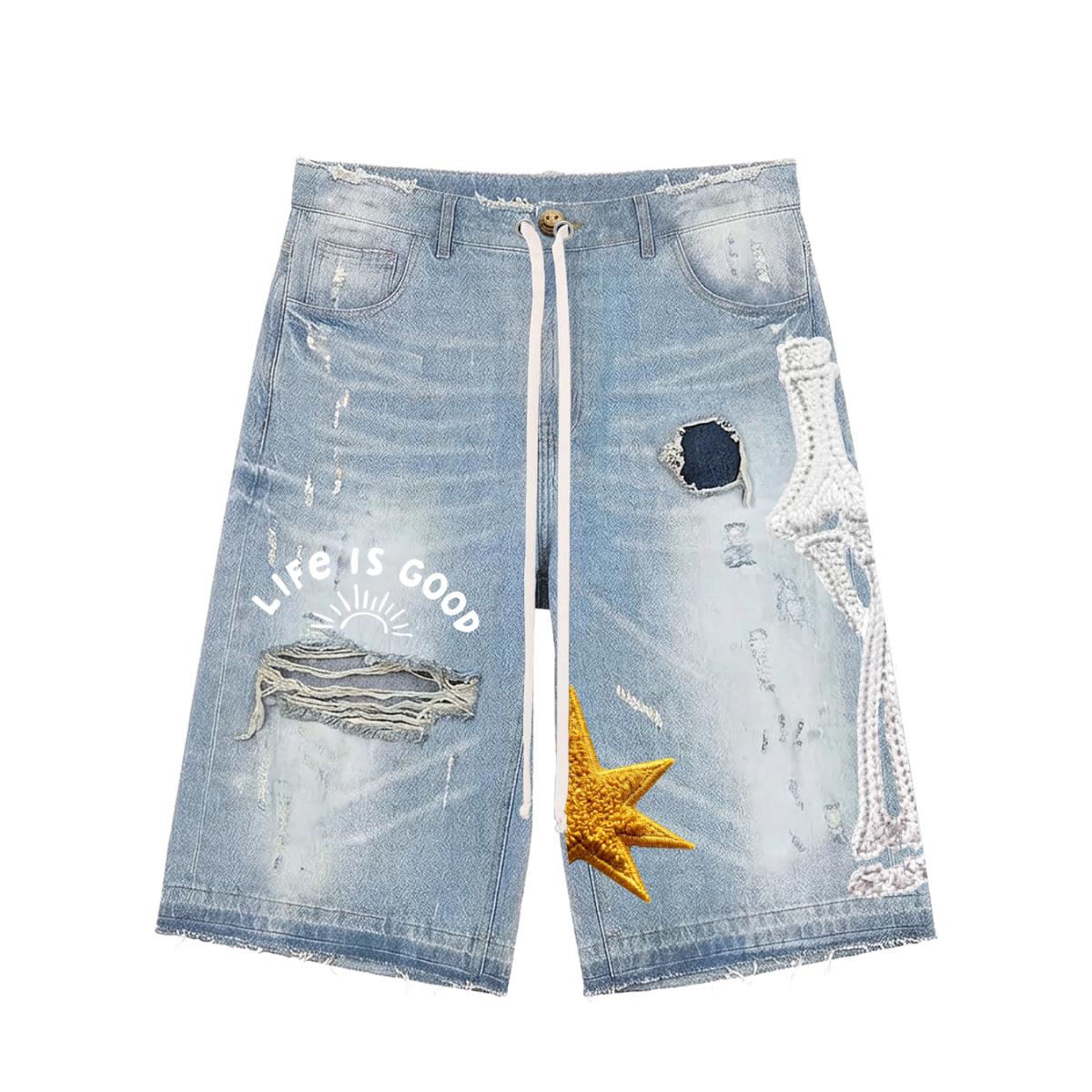 All Human "Kerosene" Shorts - Light Wash