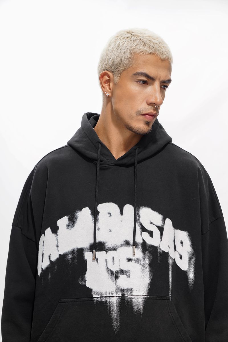 Valabasas "Fifth" Vintage Black Pullover Hoodie