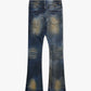 Valabasas "Fax" Vintage Blue Washed/Dark Blue Stacked Denim Jeans