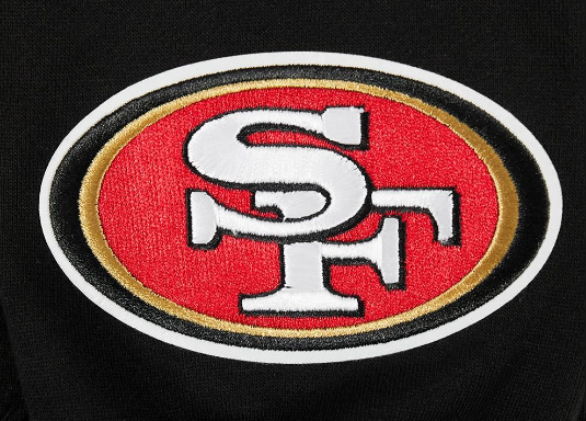 Black San Francisco 49ers Wingspan Hoodie with Pro Standard logo