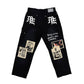 Mixed Emotion "Newspaper" Carpenter Black Pants