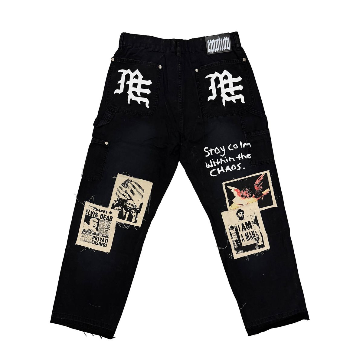 Mixed Emotion "Newspaper" Carpenter Black Pants