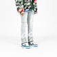 Close-up of PHEELINGS Luminous Love Light Blue Flare Stack Denim jeans with flare stack design