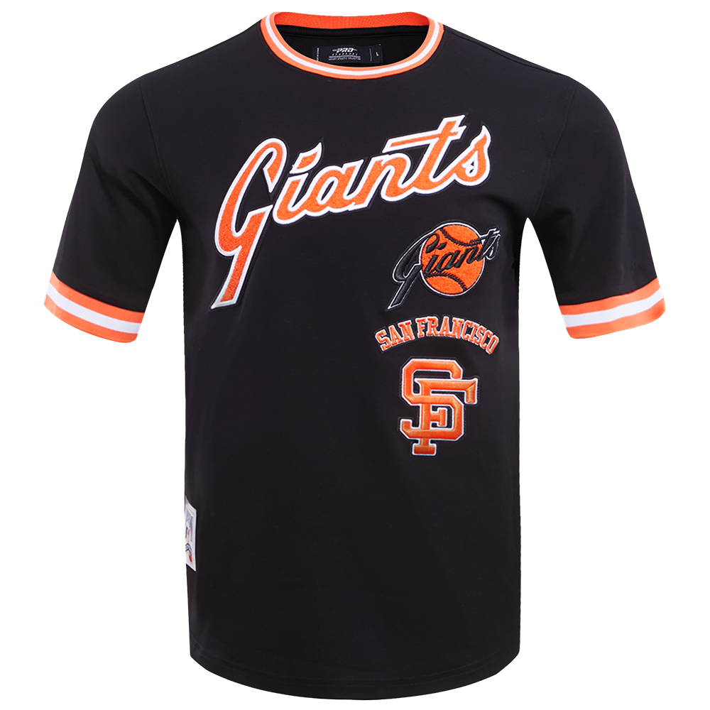 Pro Standard San Francisco Giants retro classic men's short sleeve tee in black and orange color