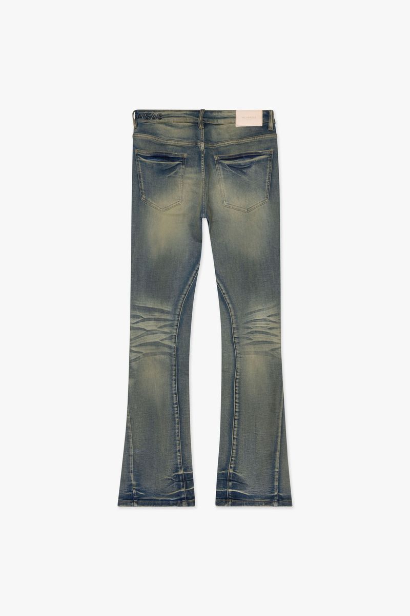 Valabasas Mr Stacked Medium Vintage Stacked Denim Jeans close-up of pocket