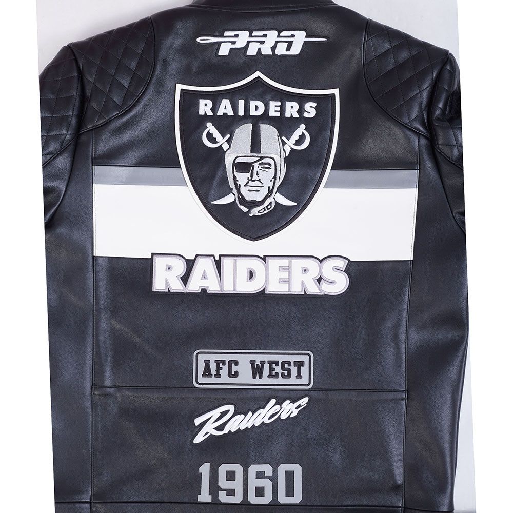 Pro Standard Las Vegas Raiders Moto Jacket - Black/White (FOR6411483-BLW)