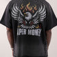 Paper Money "Moto" Rhinestones Black Tee