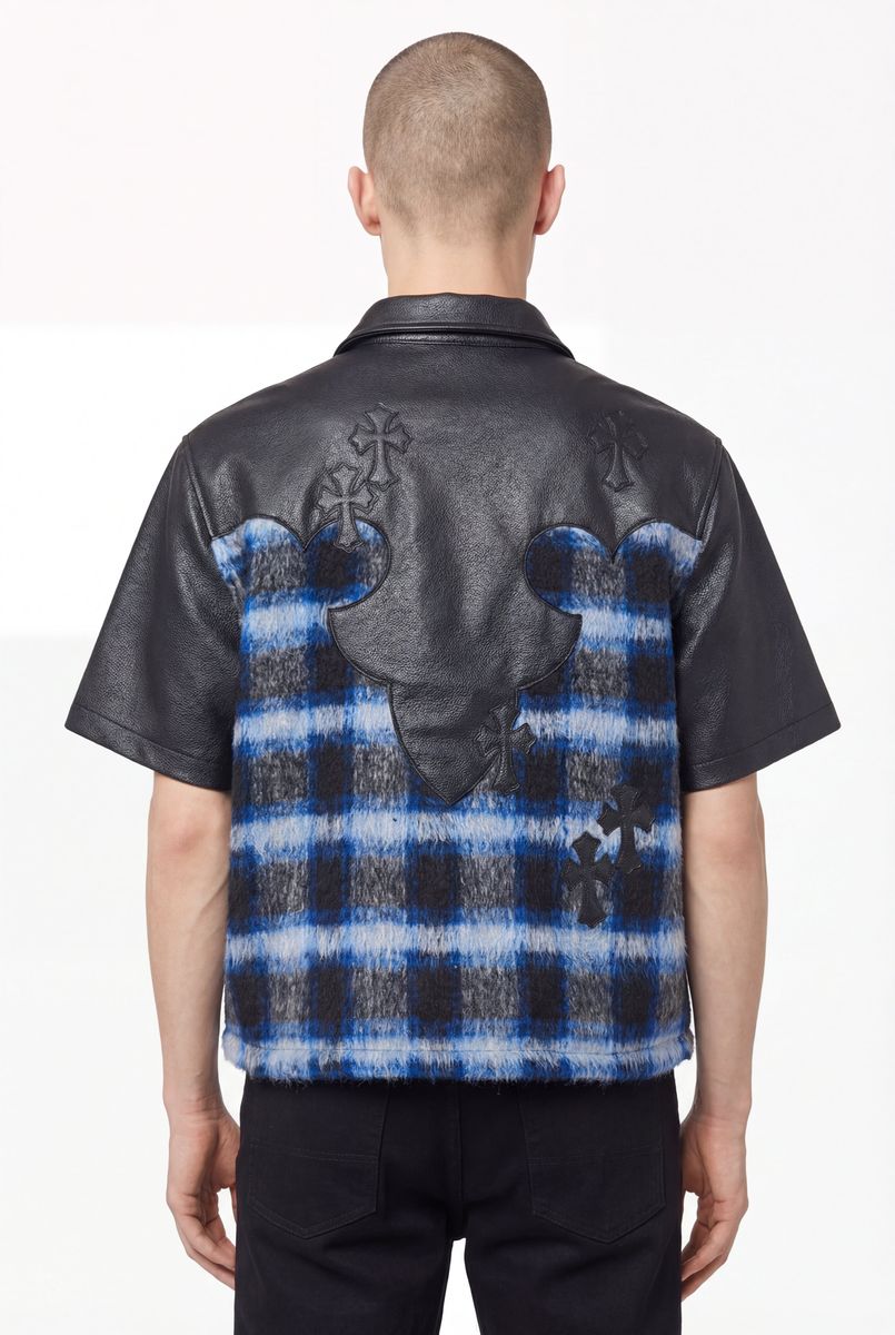 Guapi Midnight Sky Cross Patch Button Shirt