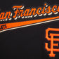 San Francisco Giants black top for men with prominent script branding and tail hem detail by Pro Standard