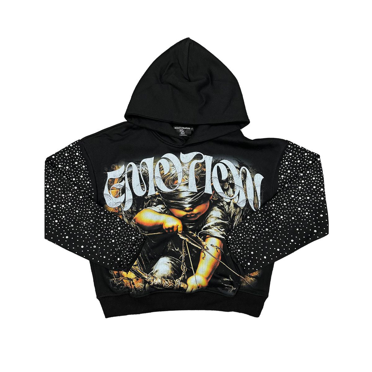 Mixed Emotion "Archer" Black Rhinestone Hoodie
