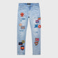 Homme + Femme "Heartbreak" Denim Jeans - Blue