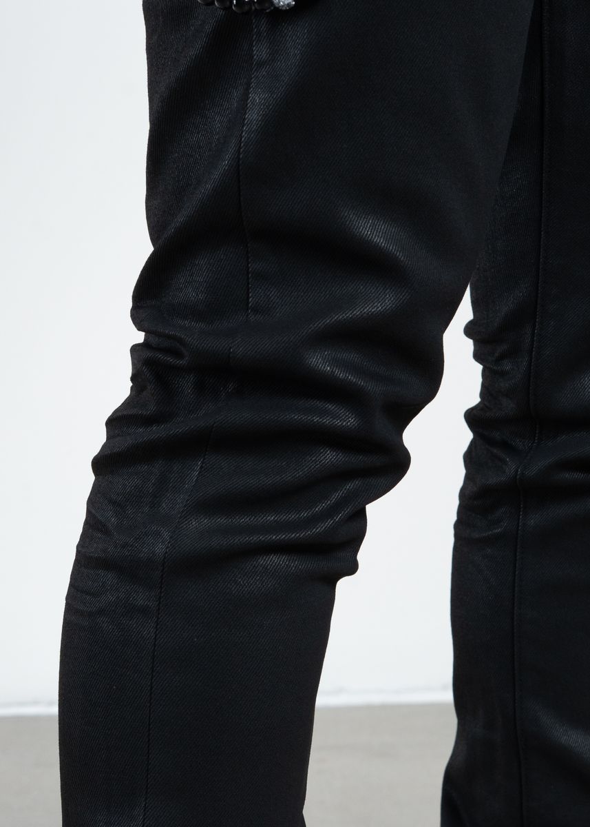 Midnight Black Wax Skinny Jeans (MB-005)