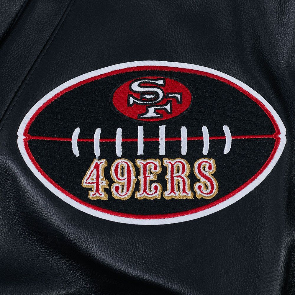Pro Standard San Francisco 49ers Best Of Leather Varsity Jacket - Black/White (FS46410970-BLW)