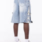 Guapi Aqua Blue Cross Buckle Shorts